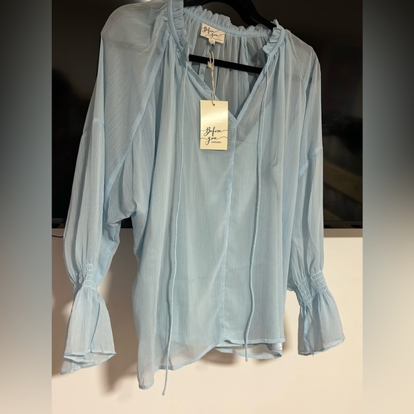 Before You Collection | NWT Saltwater chiffon top 2 piece Small baby blue - Picture 2 of 7